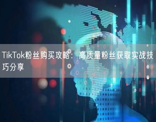 TikTok粉丝购买攻略：高质量粉丝获取实战技巧分享