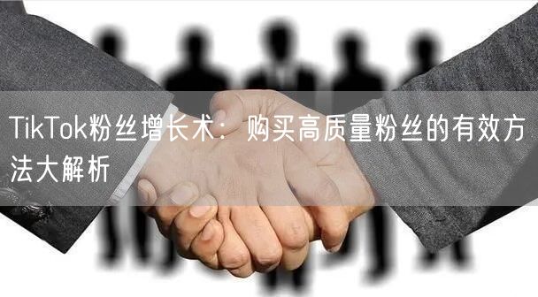 TikTok粉丝增长术：购买高质量粉丝的有效方法大解析