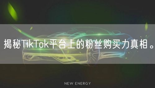 揭秘TikTok平台上的粉丝购买力真相。