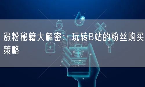 涨粉秘籍大解密：玩转B站的粉丝购买策略