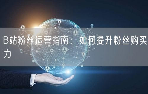 B站粉丝运营指南：如何提升粉丝购买力