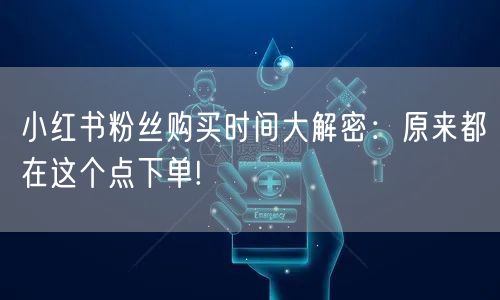 小红书粉丝购买时间大解密：原来都在这个点下单!