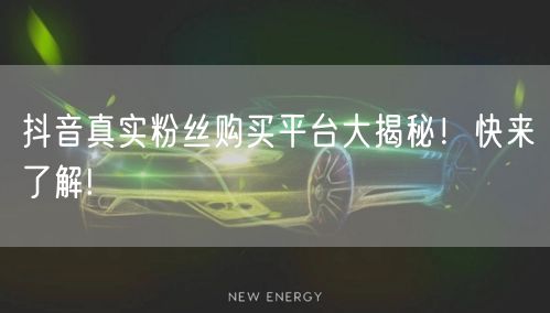 抖音真实粉丝购买平台大揭秘！快来了解!