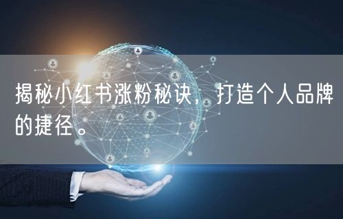 揭秘小红书涨粉秘诀，打造个人品牌的捷径。