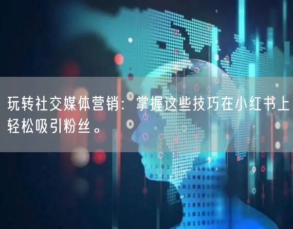 玩转社交媒体营销：掌握这些技巧在小红书上轻松吸引粉丝。