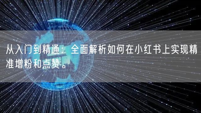 从入门到精通：全面解析如何在小红书上实现精准增粉和点赞。
