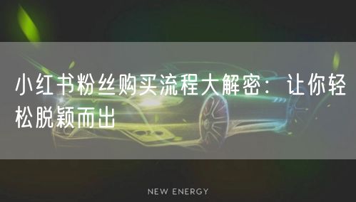 小红书粉丝购买流程大解密：让你轻松脱颖而出