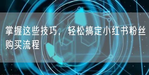 掌握这些技巧，轻松搞定小红书粉丝购买流程