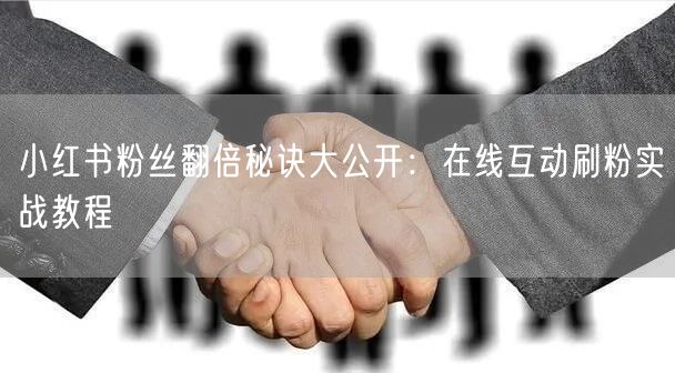 小红书粉丝翻倍秘诀大公开：在线互动刷粉实战教程