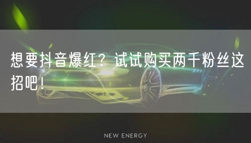 想要抖音爆红？试试购买两千粉丝这招吧！