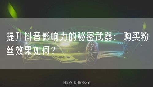 提升抖音影响力的秘密武器：购买粉丝效果如何？
