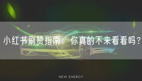 小红书刷赞指南：你真的不来看看吗？